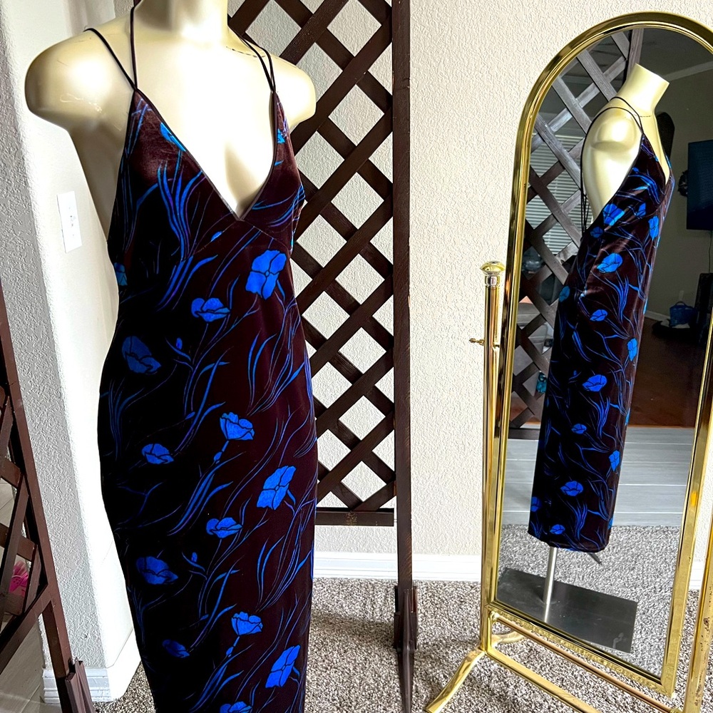 Ecote Blue and Black Strap back Dress